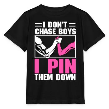 Arm wrestling arm wrestler - Stanley/Stella MINI CREATOR Kids’ T-Shirt - black - Front - Mikhail (115cm)