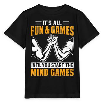 Arm wrestling arm wrestler - Stanley/Stella MINI CREATOR Kids’ T-Shirt - black - Front - Mikhail (115cm)