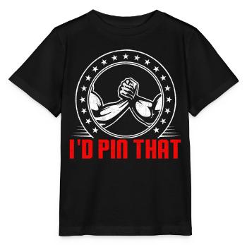 Arm wrestling arm wrestler - Stanley/Stella MINI CREATOR Kids’ T-Shirt - black - Front - Mikhail (115cm)