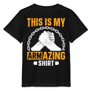 Arm wrestling arm wrestler - Stanley/Stella MINI CREATOR Kids’ T-Shirt - black - Front - Mikhail (115cm)