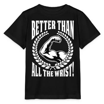 Arm wrestling arm wrestler - Stanley/Stella MINI CREATOR Kids’ T-Shirt - black - Front - Mikhail (115cm)