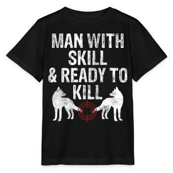 Coyote Hunt Coyote Hunter Yote - T-shirt bio MINI CREATOR Stanley/Stella Enfant - noir - Devant - Mikhail (115cm)