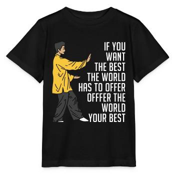 Tai Chi Si vous voulez le meilleur amateur de Tai Chi Taiji - T-shirt bio MINI CREATOR Stanley/Stella Enfant - noir - Devant - Mikhail (115cm)