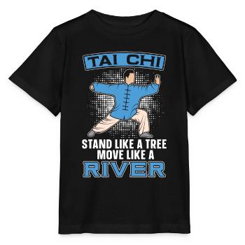 Tai Chi Stand Comme un arbre Bouge comme une rivière Qigong - T-shirt bio MINI CREATOR Stanley/Stella Enfant - noir - Devant - Mikhail (115cm)