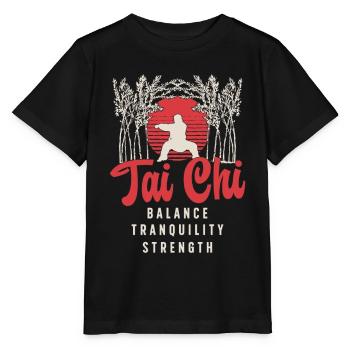 Tai Chi Balance Tranquillité Force Arts Martiaux - T-shirt bio MINI CREATOR Stanley/Stella Enfant - noir - Devant - Mikhail (115cm)