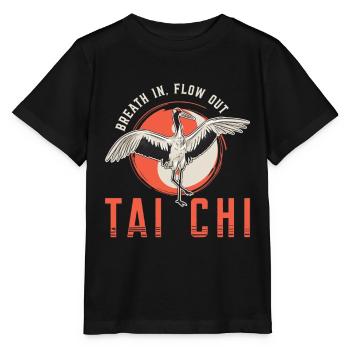 Tai Chi Breath In Flow Out Taichi Méditation Taiji - T-shirt bio MINI CREATOR Stanley/Stella Enfant - noir - Devant - Mikhail (115cm)