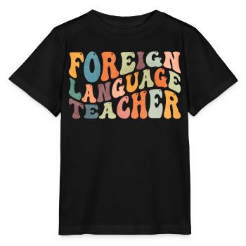 Groovy Fremdsprachenlehrer unterrichten - Stanley/Stella Kinder T-Shirt MINI CREATOR  - Schwarz - Vorne - Mikhail (115cm)