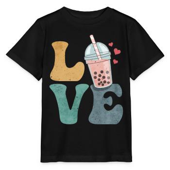 Boba Tea Bubble Tea Milk Tea - Stanley/Stella MINI CREATOR Kids’ T-Shirt - black - Front - Mikhail (115cm)