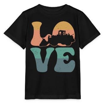 Véhicule de construction de camion bulldozer - T-shirt bio MINI CREATOR Stanley/Stella Enfant - noir - Devant - Mikhail (115cm)