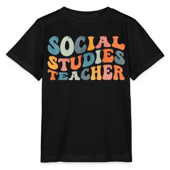 Groovy Leçon d’histoire pour professeur d’études sociales - T-shirt bio MINI CREATOR Stanley/Stella Enfant - noir - Devant - Mikhail (115cm)