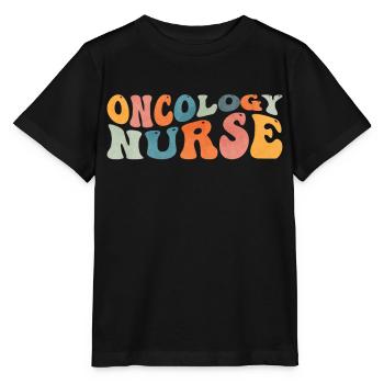 Groovy Oncology Nurse Cancer Chemo Crane - Stanley/Stella MINI CREATOR Kids’ T-Shirt - black - Front - Mikhail (115cm)