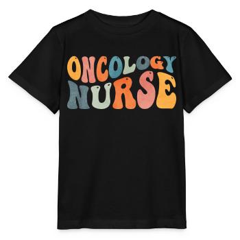 Groovy Oncology Nurse Cancer Chemo Crane - Stanley/Stella MINI CREATOR Kids’ T-Shirt - black - Front - Mikhail (115cm)