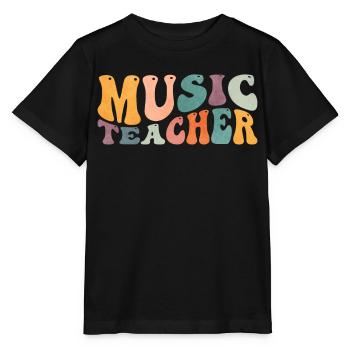 Groovy Music Teacher Leçons de musicien - T-shirt bio MINI CREATOR Stanley/Stella Enfant - noir - Devant - Mikhail (115cm)