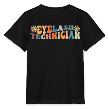 Groovy Eyelash Technician Lash Tech Beautician - Stanley/Stella MINI CREATOR Kids’ T-Shirt - black - Front - Mikhail (115cm)