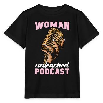 Podcasting Woman Unleashed Podcast Microphone - T-shirt bio MINI CREATOR Stanley/Stella Enfant - noir - Devant - Mikhail (115cm)