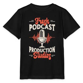 Podcasting Microphone de production de podcast frais - T-shirt bio MINI CREATOR Stanley/Stella Enfant - noir - Devant - Mikhail (115cm)