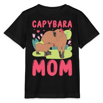 Drôle Capybara Mama Mami - T-shirt bio MINI CREATOR Stanley/Stella Enfant - noir - Devant - Mikhail (115cm)