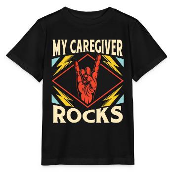 Caregiving My Caregiver Rocks Family Caregiver - Stanley/Stella MINI CREATOR Kids’ T-Shirt - black - Front - Mikhail (115cm)