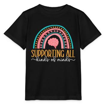 IEP Supporting All Kinds Of Minds Autism Teacher - Stanley/Stella Kinder T-Shirt MINI CREATOR  - Schwarz - Vorne - Mikhail (115cm)