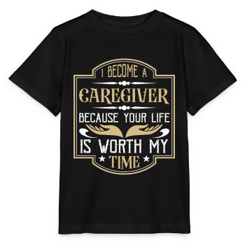 Caregiving I Became A Caregiver Because Caretaker - Stanley/Stella MINI CREATOR Kids’ T-Shirt - black - Front - Mikhail (115cm)
