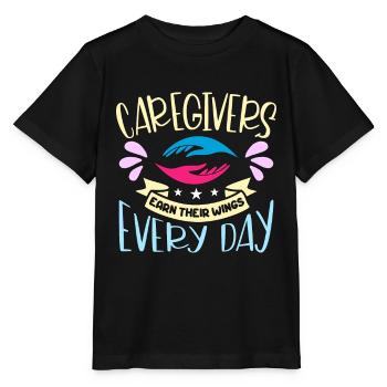 Caregiving Caregivers Earn Their Caregiving Team - Stanley/Stella MINI CREATOR Kids’ T-Shirt - black - Front - Mikhail (115cm)