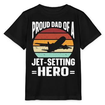 Flight Attendant Papa Stewardess Flight Attendant - Stanley/Stella MINI CREATOR Kids’ T-Shirt - black - Front - Mikhail (115cm)