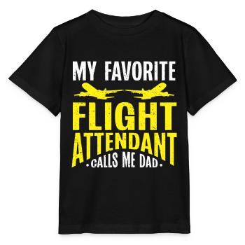 Flight Attendant Papa Stewardess Flight Attendant - Stanley/Stella MINI CREATOR Kids’ T-Shirt - black - Front - Mikhail (115cm)