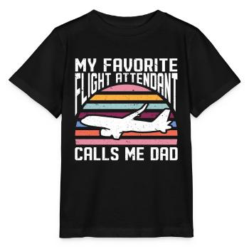 Flight Attendant Papa Stewardess Flight Attendant - Stanley/Stella MINI CREATOR Kids’ T-Shirt - black - Front - Mikhail (115cm)