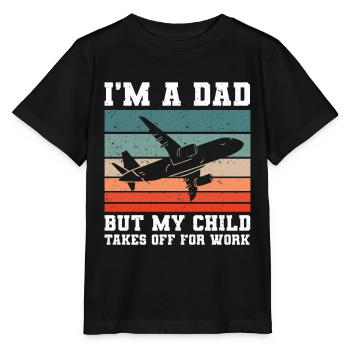 Flight Attendant Papa Stewardess Flight Attendant - Stanley/Stella MINI CREATOR Kids’ T-Shirt - black - Front - Mikhail (115cm)