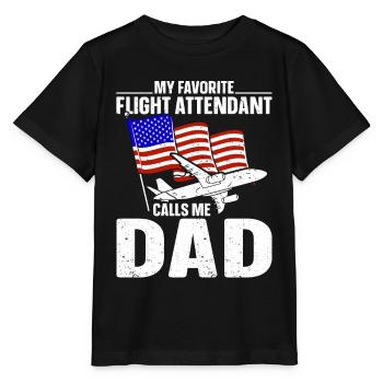 Flight Attendant Papa Stewardess Flight Attendant - Stanley/Stella MINI CREATOR Kids’ T-Shirt - black - Front - Mikhail (115cm)