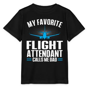 Flight Attendant Papa Stewardess Flight Attendant - Stanley/Stella MINI CREATOR Kids’ T-Shirt - black - Front - Mikhail (115cm)