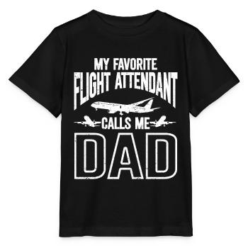 Flight Attendant Papa Stewardess Flight Attendant - Stanley/Stella MINI CREATOR Kids’ T-Shirt - black - Front - Mikhail (115cm)