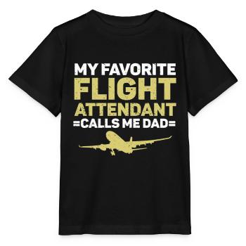 Flight Attendant Papa Stewardess Flight Attendant - Stanley/Stella MINI CREATOR Kids’ T-Shirt - black - Front - Mikhail (115cm)