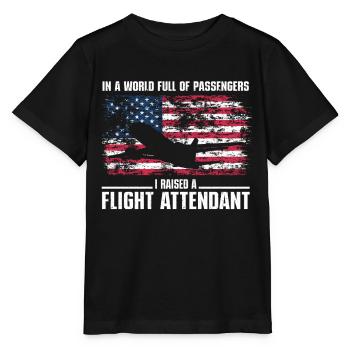 Flight Attendant Papa Stewardess Flight Attendant - Stanley/Stella MINI CREATOR Kids’ T-Shirt - black - Front - Mikhail (115cm)