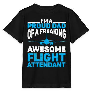 Flight Attendant Papa Stewardess Flight Attendant - Stanley/Stella MINI CREATOR Kids’ T-Shirt - black - Front - Mikhail (115cm)