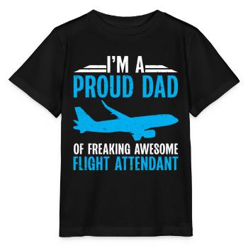 Flight Attendant Papa Stewardess Flight Attendant - Stanley/Stella MINI CREATOR Kids’ T-Shirt - black - Front - Mikhail (115cm)