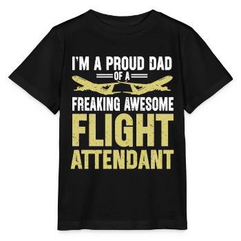 Flight Attendant Papa Stewardess Flight Attendant - Stanley/Stella MINI CREATOR Kids’ T-Shirt - black - Front - Mikhail (115cm)