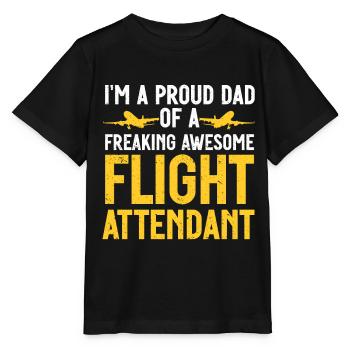 Flight Attendant Papa Stewardess Flight Attendant - Stanley/Stella MINI CREATOR Kids’ T-Shirt - black - Front - Mikhail (115cm)
