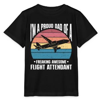 Flight Attendant Papa Stewardess Flight Attendant - Stanley/Stella MINI CREATOR Kids’ T-Shirt - black - Front - Mikhail (115cm)