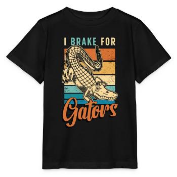 Alligator Hunting I Brake For Gators Retro Hunting - Stanley/Stella Kinder T-Shirt MINI CREATOR  - Schwarz - Vorne - Mikhail (115cm)