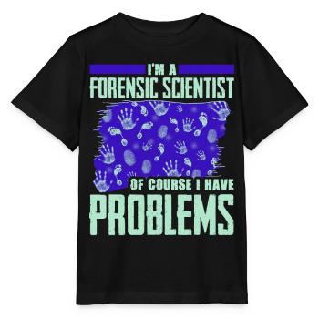 Funny scientific investigator - Stanley/Stella MINI CREATOR Kids’ T-Shirt - black - Front - Mikhail (115cm)