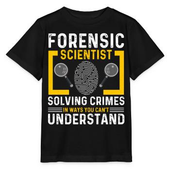 Funny scientific investigator - Stanley/Stella MINI CREATOR Kids’ T-Shirt - black - Front - Mikhail (115cm)