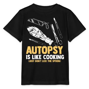 Funny coroner - Stanley/Stella MINI CREATOR Kids’ T-Shirt - black - Front - Mikhail (115cm)