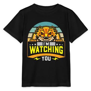Bearded Dragon I'm Watching You Herpetology Lizard - Stanley/Stella Kinder T-Shirt MINI CREATOR  - Schwarz - Vorne - Mikhail (115cm)