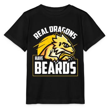 Bearded Dragon Real Dragons Have Beards Lizards - Stanley/Stella Kinder T-Shirt MINI CREATOR  - Schwarz - Vorne - Mikhail (115cm)