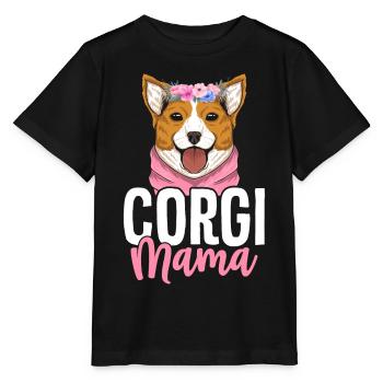 Corgi Mama - Stanley/Stella MINI CREATOR Kids’ T-Shirt - black - Front - Mikhail (115cm)