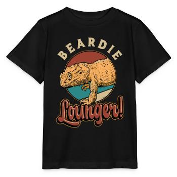 Bearded Dragon Beardie Lounger Herpetology Lizard - Stanley/Stella Kinder T-Shirt MINI CREATOR  - Schwarz - Vorne - Mikhail (115cm)