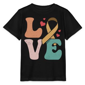 Chemotherapy Radiation Chemo Survivor Ribbon LO - Stanley/Stella MINI CREATOR Kids’ T-Shirt - black - Front - Mikhail (115cm)