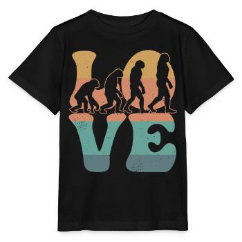 Charles Darwin Evolutionstheorie LIEBE - Stanley/Stella Kinder T-Shirt MINI CREATOR  - Schwarz - Vorne - Mikhail (115cm)