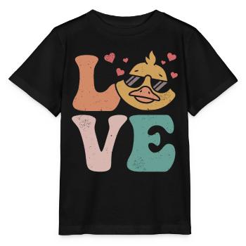Duck Duckling Ducky LOVE - Stanley/Stella MINI CREATOR Kids’ T-Shirt - black - Front - Mikhail (115cm)